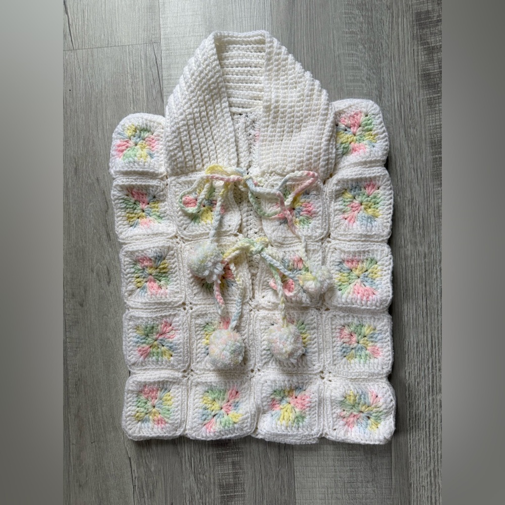 Homemade crochet baby bunting